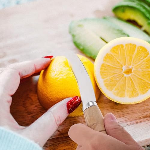 Prostuff.in® Multipurpose Stainless Steel Curved Shape Fruit Peeling & Vegetable Cutting Knife Hand Held Tool Farming Paring for Mango Pine Apple Grass Cutter Home Restaurant Silver Color 1 Pcs - Image 5