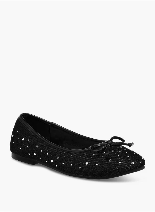 فلورا بيلا من شو إكسبرس Girls Bow Accent Slip-On Ballerina Shoes