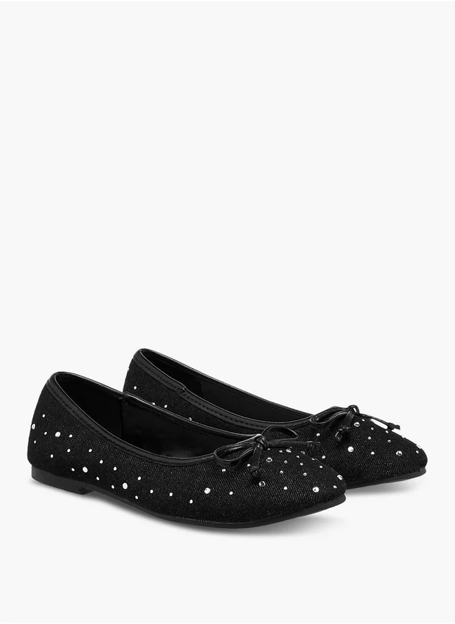 فلورا بيلا من شو إكسبرس Girls Bow Accent Slip-On Ballerina Shoes