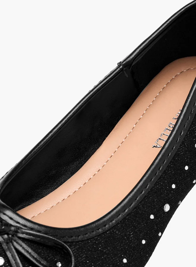 Flora Bella By Shoexpress Girls Bow Accent Slip-On Ballerina Shoes