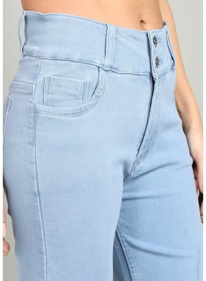 Nifty Women's Denim Stretchable 2-Button Straight Fit Jeans - Image 5