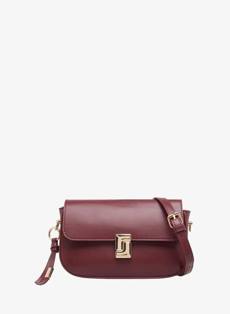 Sasha Sasha Textured Crossbody Bag with Button Closure
