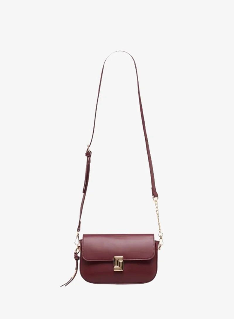 Sasha Sasha Textured Crossbody Bag with Button Closure