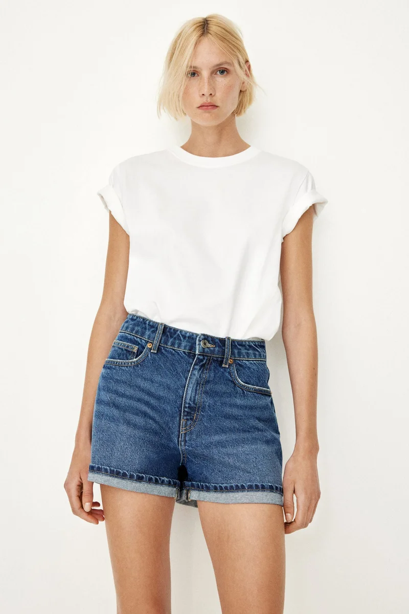 H&M High-waisted denim shorts