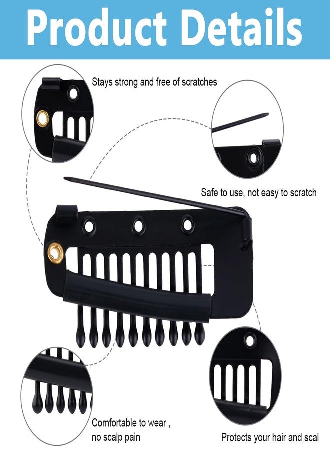 MAYCREATE® 20Pcs Black Chunni Dupatta Clips with Safety Pins, Stainless Steel Dupatta Pin Snap-on Hijab & Wig Clips for Women, Strong Grip, Rust-Resistant, Versatile Pins for Party & Daily Use - Image 2