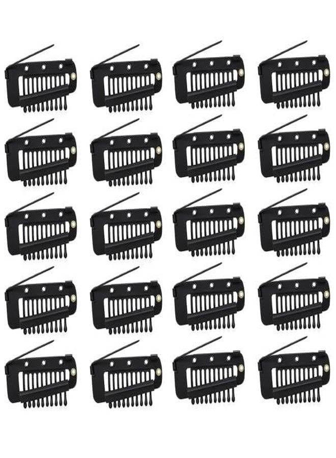 MAYCREATE® 20Pcs Black Chunni Dupatta Clips with Safety Pins, Stainless Steel Dupatta Pin Snap-on Hijab & Wig Clips for Women, Strong Grip, Rust-Resistant, Versatile Pins for Party & Daily Use - Image 1