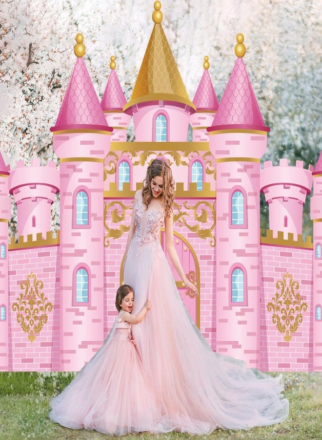 Panelee Princess Castle Party Decorations, Pink Castle Backdrop Photo Prop, 7 x 5 ft Large Princess Birthday Party Decoration for Girls Photo Background Birthday Supplies - Image 4