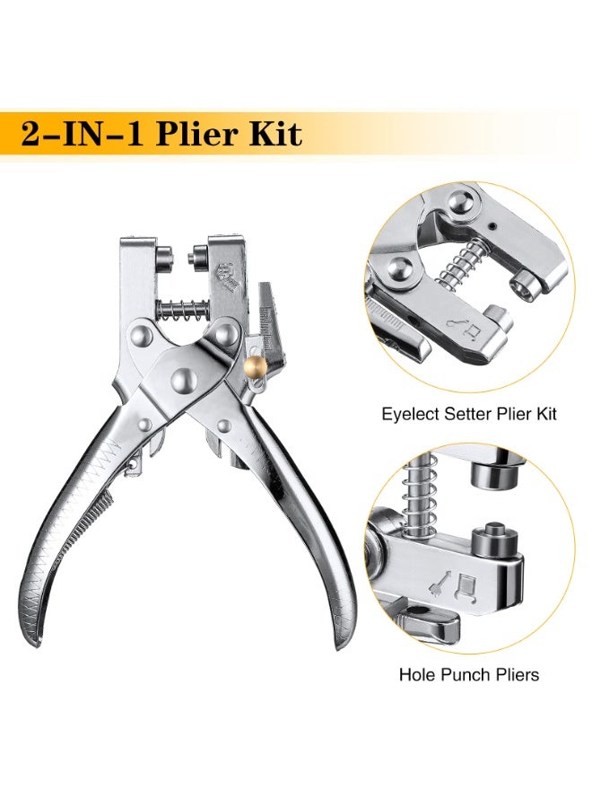301-Piece Grommet Tool Kit, 8.6-inch Locking Ring Pliers, Grommet Eyelet Pliers Set, Eyelet Punch Pliers, Grommet Hand Press Pliers, Contains 300 Grommet Eyelets, Shoes, Clothes, Bags, Craft Supplies - Image 4