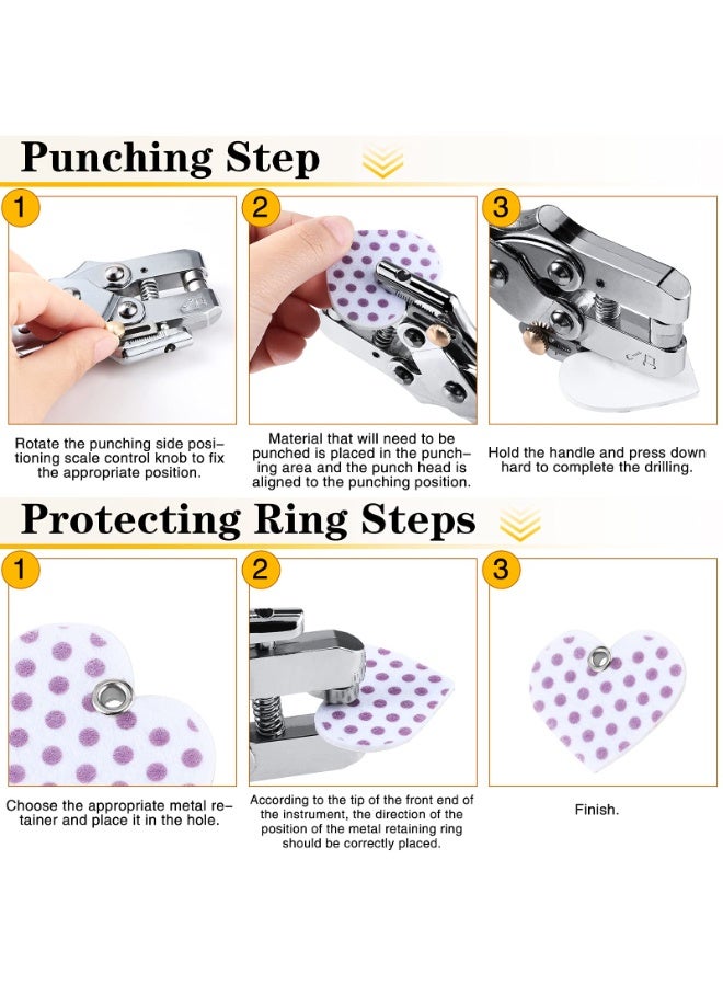 301-Piece Grommet Tool Kit, 8.6-inch Locking Ring Pliers, Grommet Eyelet Pliers Set, Eyelet Punch Pliers, Grommet Hand Press Pliers, Contains 300 Grommet Eyelets, Shoes, Clothes, Bags, Craft Supplies - Image 3