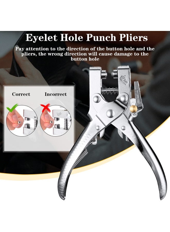 301-Piece Grommet Tool Kit, 8.6-inch Locking Ring Pliers, Grommet Eyelet Pliers Set, Eyelet Punch Pliers, Grommet Hand Press Pliers, Contains 300 Grommet Eyelets, Shoes, Clothes, Bags, Craft Supplies - Image 5