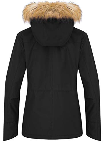 wantdo Women's Mountain Snowboard Jacket Winter Snow Coats Waterproof Skiing Outerwear Black XL - Image 2
