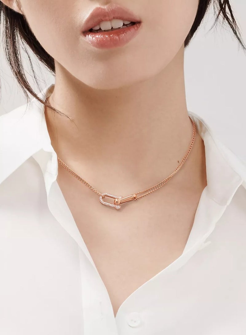 Tiffany & Co. Tiffany HardWear Large Double Link Pendant in Rose Gold with Pavé Diamonds - Image 2