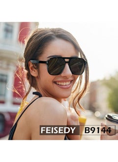 FEISEDY Retro Avaitor Sunglasses Women Men Vintage Square 70S Plastic Frame Pilot Sun Glasses B9144  - Image 2