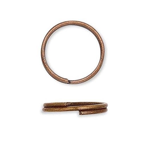 Bedazzlinbeads 100 Plated Steel 12mm Round Double Loop Split Ring Jewelry Findings (Antique Copper) - Image 2