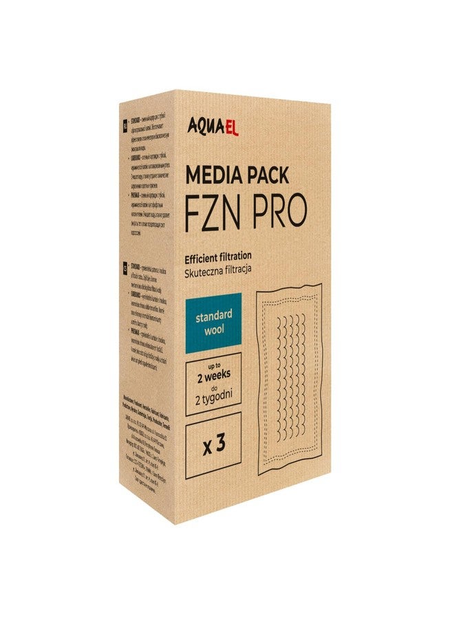 وسائط ترشيح Aquael FZN Pro - صوف قياسي - عبوة من 3 قطع
