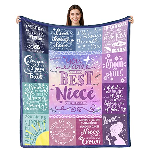 Niece Gifts from Auntie Gifts for Niece Blanket Birthday Gift for Niece from Aunt Gift for Niece from Aunt Uncle Niece Graduation Gift Ideas UltraSoft Flannel Throw Blanket 50x60
