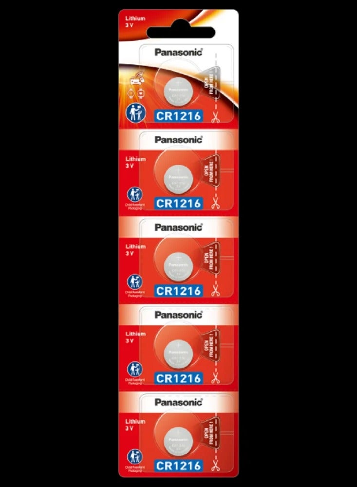 Panasonic 5-Pieces Panasonic CR1216 Lithium 3V Indonesia Batteries