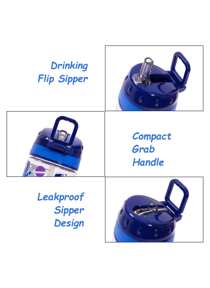 Eazy Kids - Eazy Kids Lunch Box Set and Tritan Water Bottle w/ Carry handle Astronauts-Blue 420ml - Image 1