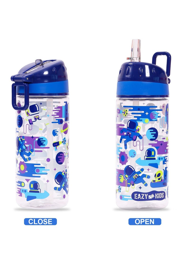 Eazy Kids - Eazy Kids Lunch Box Set and Tritan Water Bottle w/ Carry handle Astronauts-Blue 420ml - Image 1
