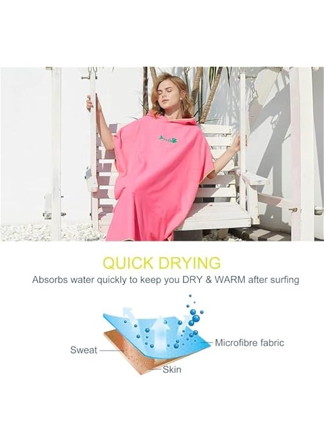 TRASSLE Surf Poncho Changing Towel Quickly with Hood Microfiber Beach Blanket Bath Towel Swim Towel Wetsuit Beach Poncho for Adults  - Image 3