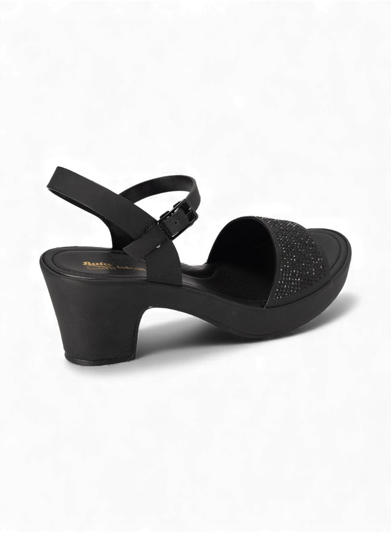 Bata Comfit Embellished Cushion Block Heel Sandals - Image 3