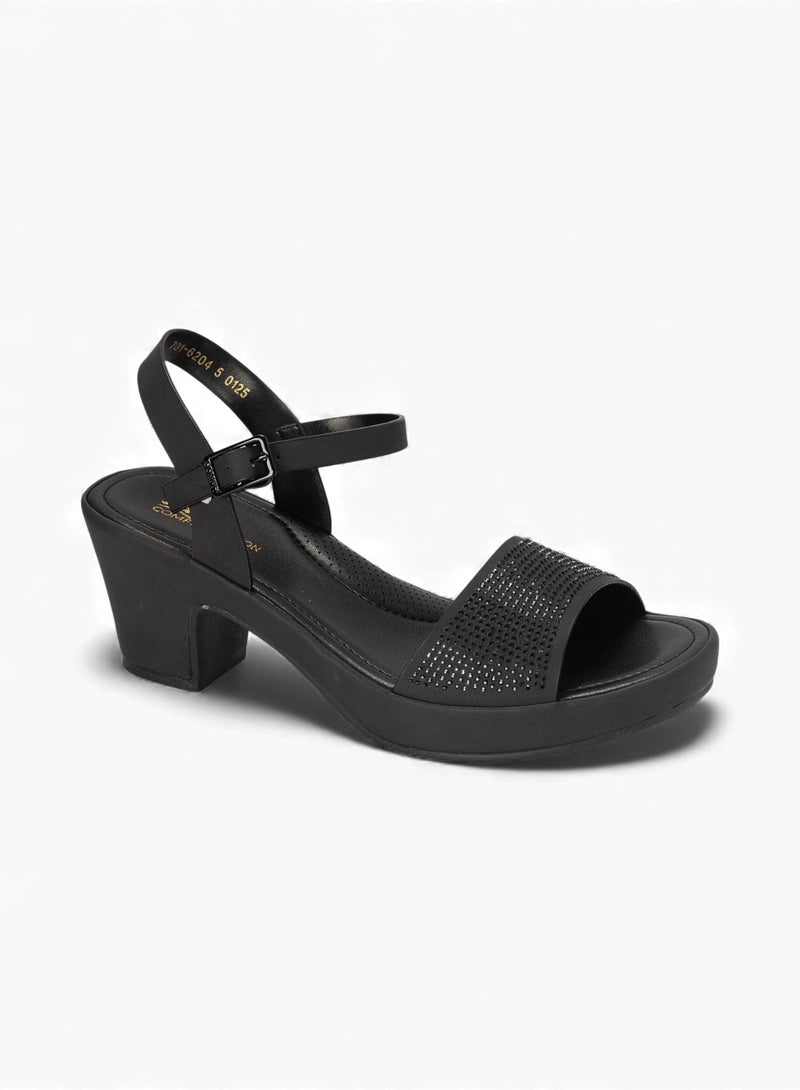 Bata Comfit Embellished Cushion Block Heel Sandals - Image 2
