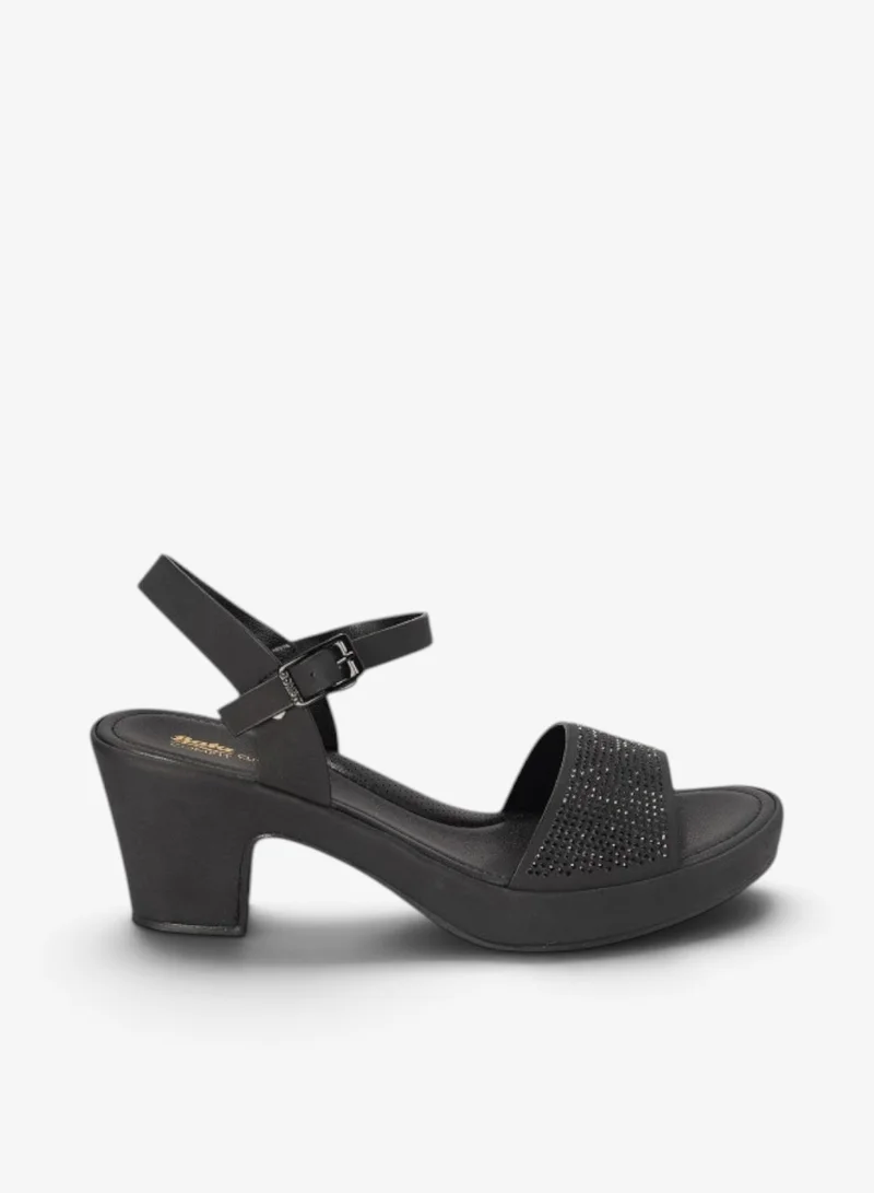 Bata Comfit Embellished Cushion Block Heel Sandals