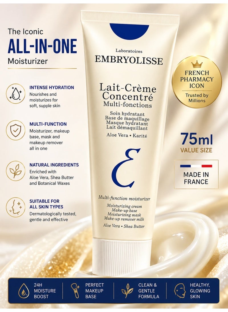 Embryolisse L.aboratoires Embryolisse Lait-Creme Concentre Multi-Fonctions Soin Hydratant Base De Maquillage Masque Hydratant Lait Demaquillant Aloe Vera Karite 75ml - Image 1