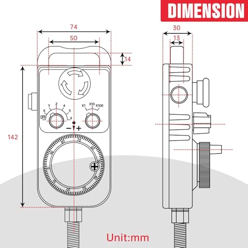 CNCTOPBAOS 100PPR Universal 6 Axis CNC Handwheel MPG Pendant with Emergency Stop Manual Pulse Generator for Siemens/MITSUBISHI/CNC Router Engraving Milling Lathe Machine Remote CNC Controller - Image 4