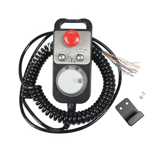 CNCTOPBAOS 100PPR Universal 6 Axis CNC Handwheel MPG Pendant with Emergency Stop Manual Pulse Generator for Siemens/MITSUBISHI/CNC Router Engraving Milling Lathe Machine Remote CNC Controller - Image 1