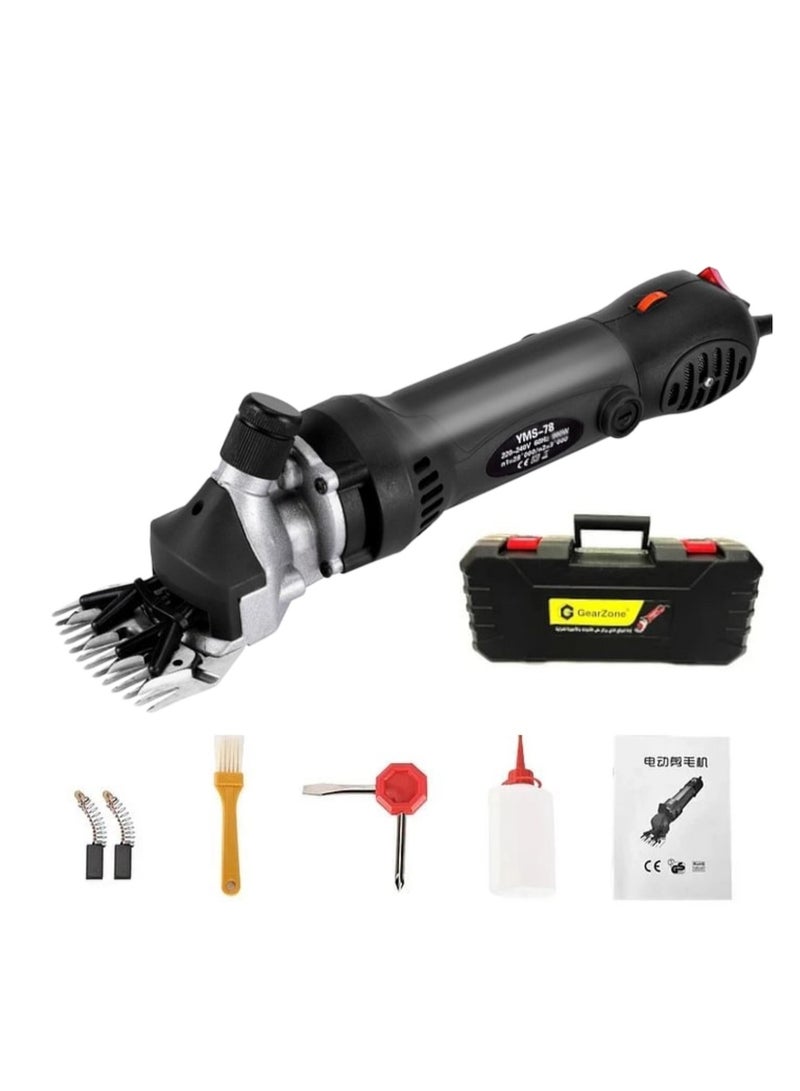 GearZone 1000W Professional Wool Shears, Electric Pet Trimmer Machine, Professional Animal Hair Clipper with Trimmer Adjustable Speed-Black  - Image 1