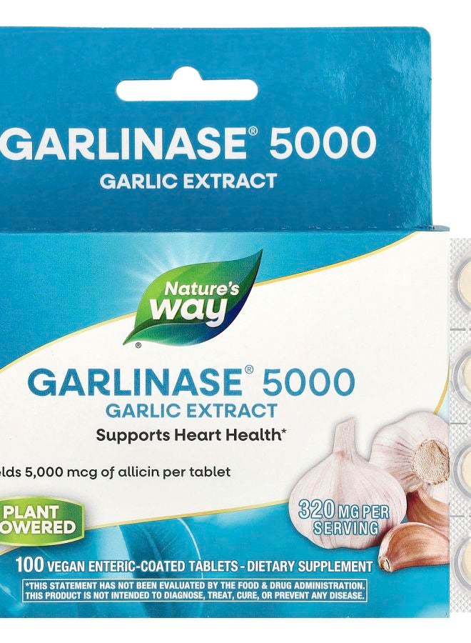 Nature's Garlinase 5000 320 mg 100 Vegan Enteric-Coated Tablets