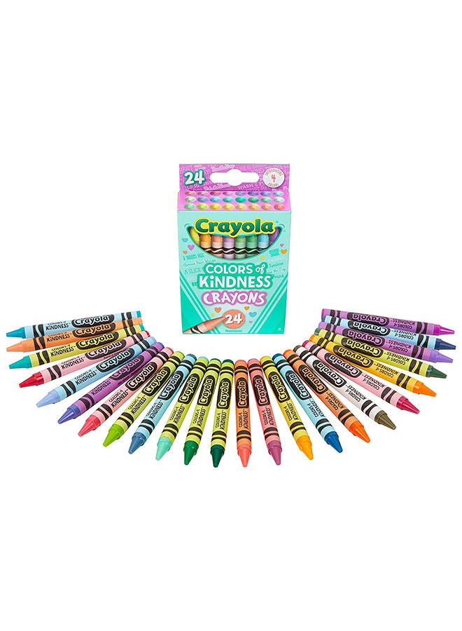 Crayola Colors of Kindness, Pack of 24, Special Edition Crayons, Unique Color Names, 3+ Yrs  - Image 1