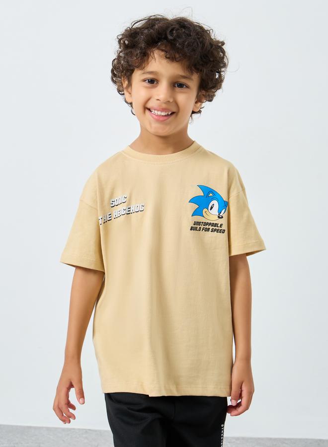 Styli Boys Beige Sonic The Hedgehog Oversized T-Shirt - Image 1