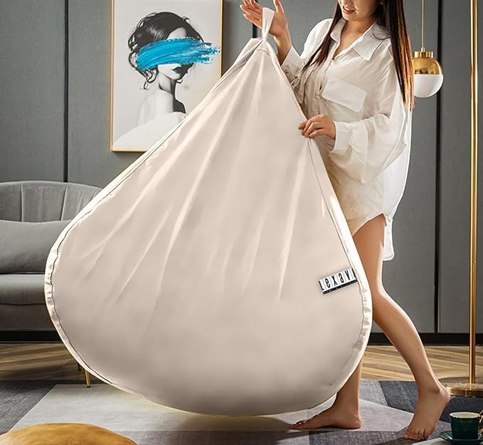 LEXAVI Brand® - 6XL Large Premium Imported Soft Faux Leather Bean Bag, Extra Comfortable and Big Size to Other Bean Bags Without Beans (Cover Only) I Color- (XXXXXXL-Navy) - Image 1