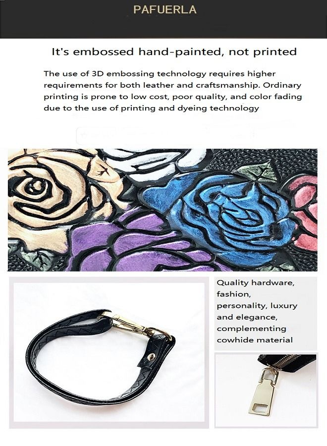 Long Wallet Women's Fashion Flower Zipper Handbag Women's Wallet Mobile Bag Women's Handbag - Image 4