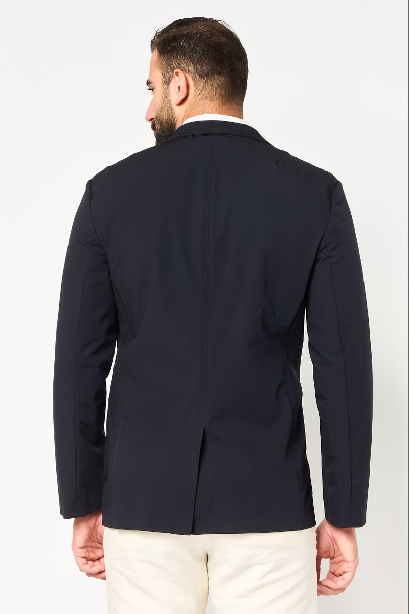 SELECTED Men Regular Fit Solid Semi-Formal Blazer, Dark Navy - Image 2