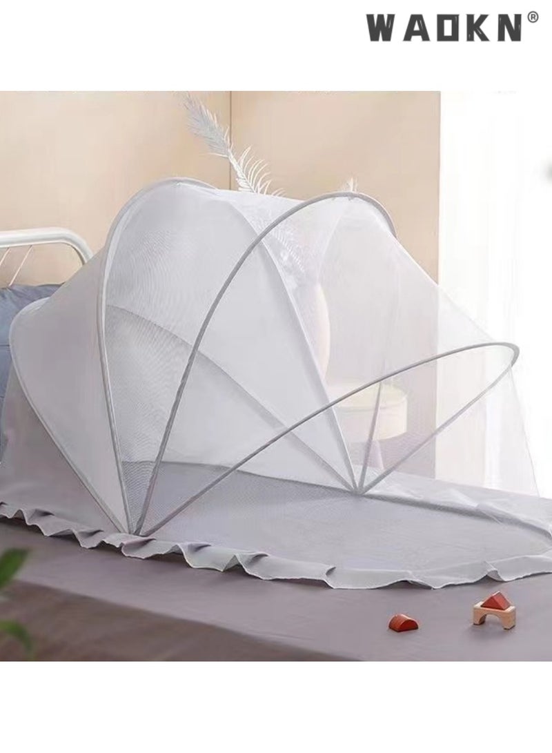 WAOKN Crib Mosquito Net Portable Foldable Encrypted Baby Mosquito Net No Installation Blackout Mosquito Net，Baby bed mosquito net, children's baby bed mosquito net cover, children's newborn bottomless foldable yurt universal - Image 3