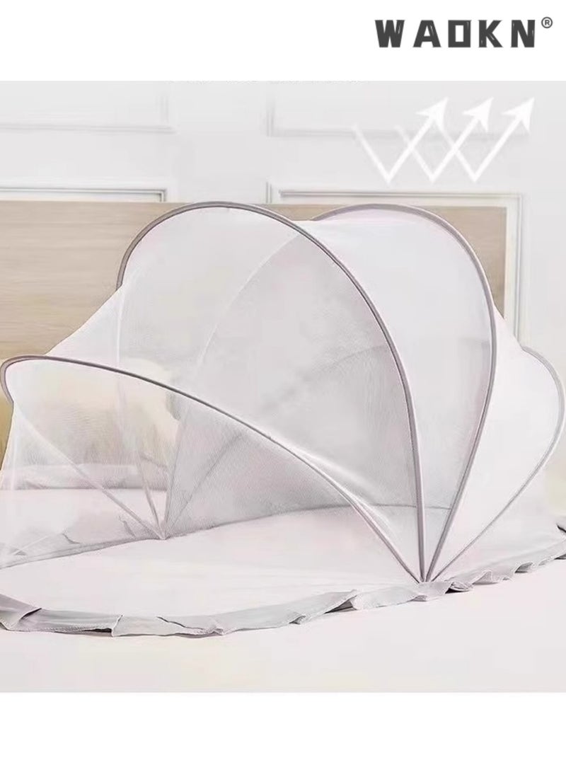 WAOKN Crib Mosquito Net Portable Foldable Encrypted Baby Mosquito Net No Installation Blackout Mosquito Net，Baby bed mosquito net, children's baby bed mosquito net cover, children's newborn bottomless foldable yurt universal - Image 2
