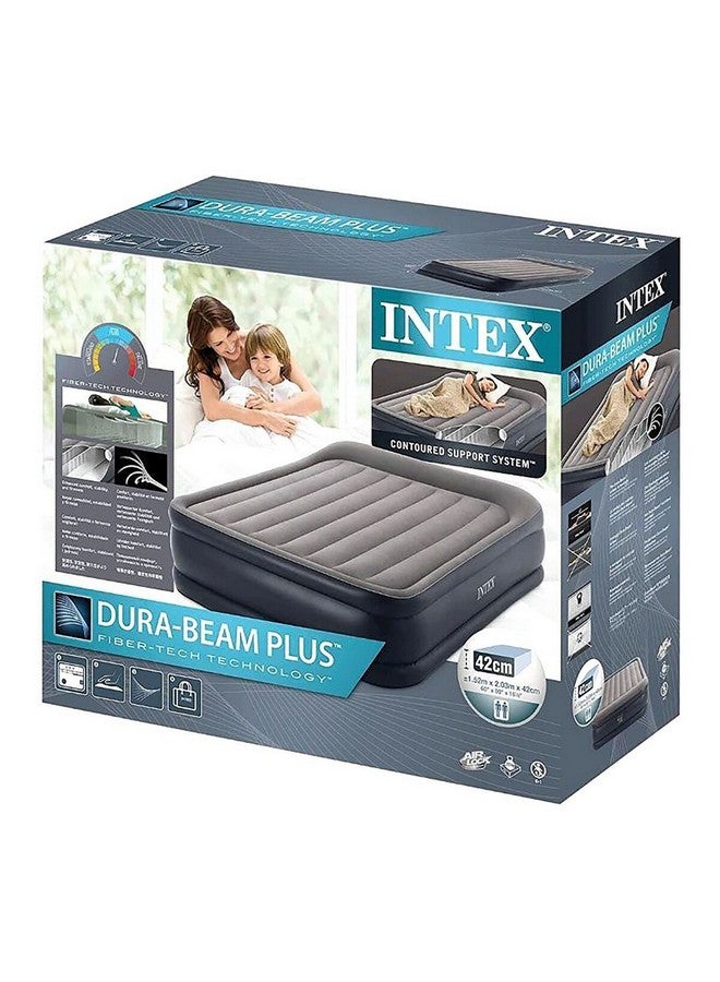 انتكس دورا بيم بلس فراش هوائي بتقنية الفايبر ومضخة مدمجة باللونين الأزرق الداكن والرمادي، بأبعاد 152 × 203 × 42 سم - Image 5
