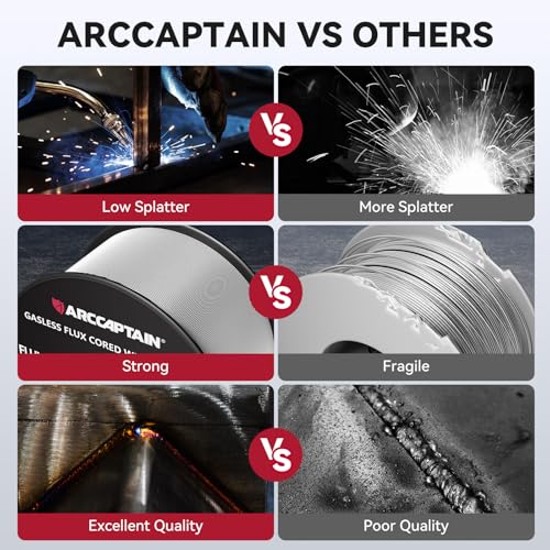 ARCCAPTAIN Flux Core Welding Wire .035", E71T-GS Mig Welding Wire 2-Pound X 2 Spools Gasless Mild Carbon Steel Compatible With Lincoln Miller Forney Harbor Welder, Pack of 2 - Image 5
