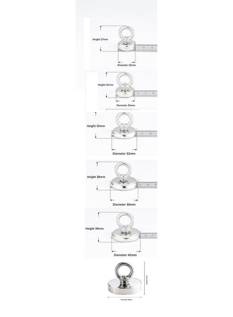 VITION Super Strong Neodymium Fishing Magnet Strong Pulling Force Rare Earth Magnet with Countersunk Hole Eye bolt for Retrieving in River and Magnetic Fishing - Image 5