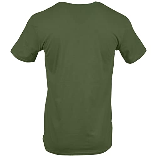 Gildan Adult Softstyle Cotton T-Shirt, Style G64000, Multipack, Military Green (2-Pack), Large - Image 4