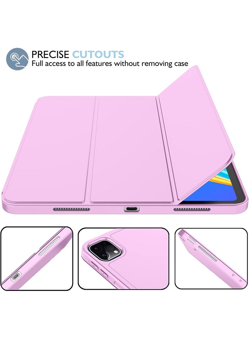 Theodor iPad Pro 11 Inch Case 2022(4th Gen)/2021(3rd Gen)/2020(2nd Gen) with Pencil Holder, Smart iPad Case With Pencil Holder Slim Tablet Cover with Soft TPU Back, Auto Wake/Sleep Purple - Image 3