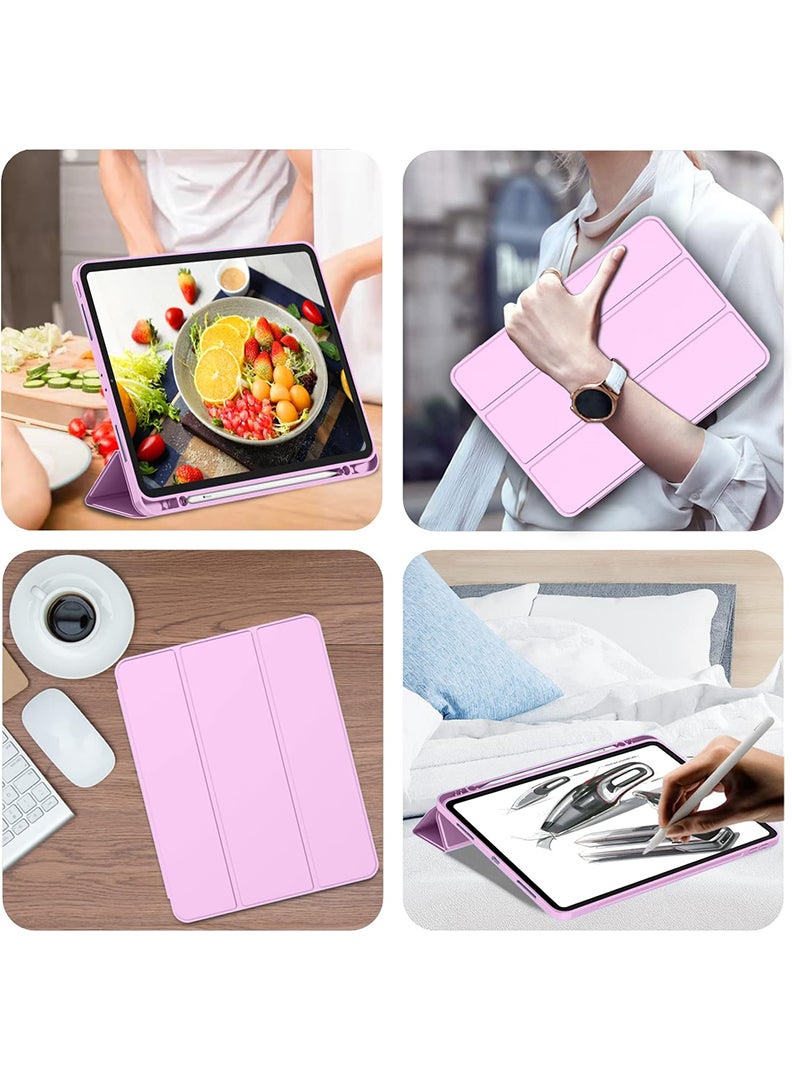 Theodor iPad Pro 11 Inch Case 2022(4th Gen)/2021(3rd Gen)/2020(2nd Gen) with Pencil Holder, Smart iPad Case With Pencil Holder Slim Tablet Cover with Soft TPU Back, Auto Wake/Sleep Purple - Image 4