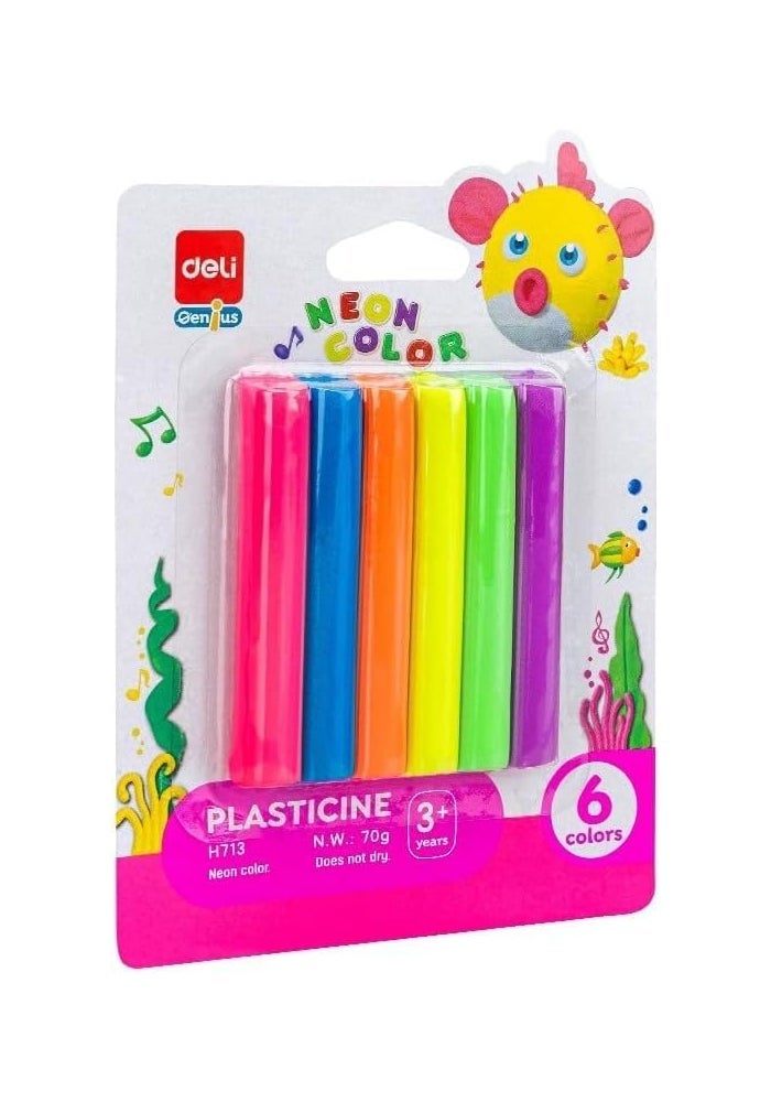 Deli EH713 6 Colors Plasticine 70g - Non-Drying Modeling Clay for Kids - Image 5