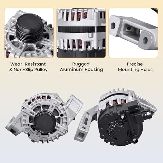 FuseRish BV6T-10300-EA 150A Alternator 12V Compatible with Ford Focus 2012-2018 L4 2.0L, 4-Groove Decoupler Pulley Clockwise, Replace BV6Z-10346-E, BV6T10300EA, BV6Z10346E, 11617, 11653N, FG15S065 - Image 4