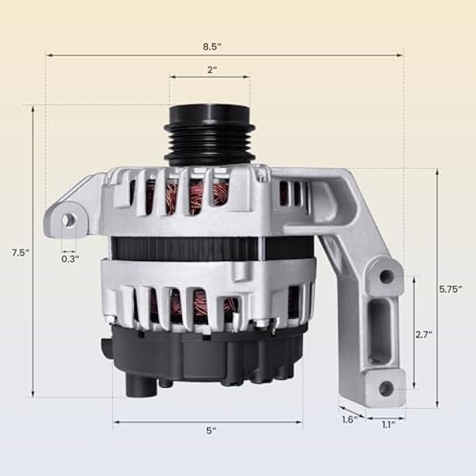 FuseRish BV6T-10300-EA 150A Alternator 12V Compatible with Ford Focus 2012-2018 L4 2.0L, 4-Groove Decoupler Pulley Clockwise, Replace BV6Z-10346-E, BV6T10300EA, BV6Z10346E, 11617, 11653N, FG15S065 - Image 5