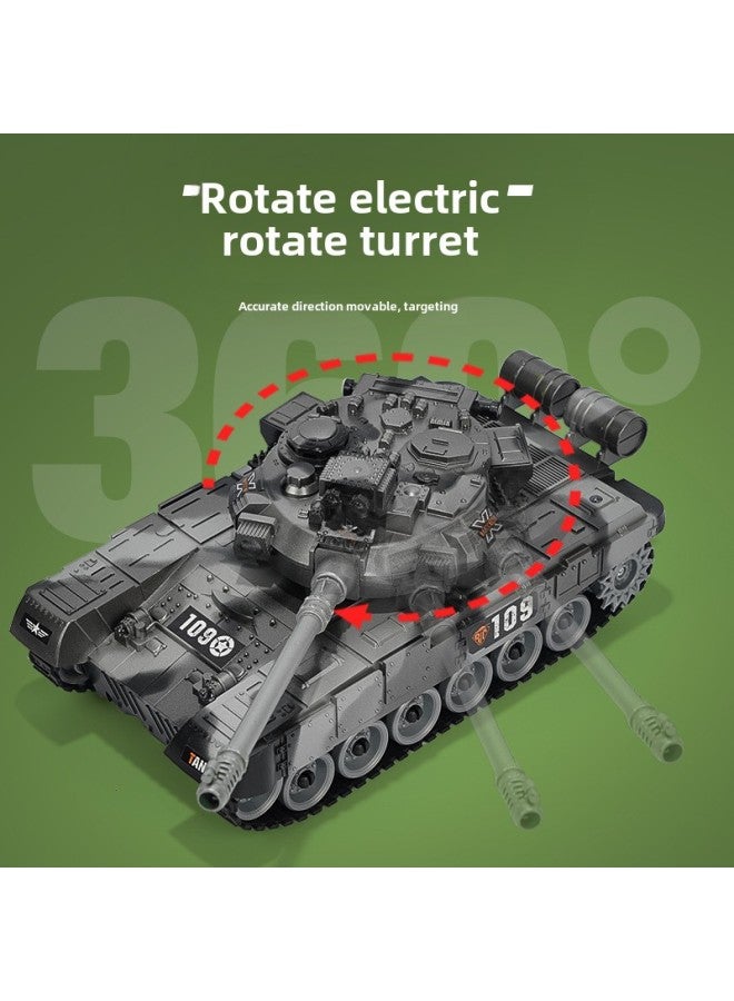 Product Remote Control Tank Car Can Fire Children's Battle Crawler Remote Control Car Charging Off-road Model Boy Toy-Color:Nine-way Brown-green  - Image 5