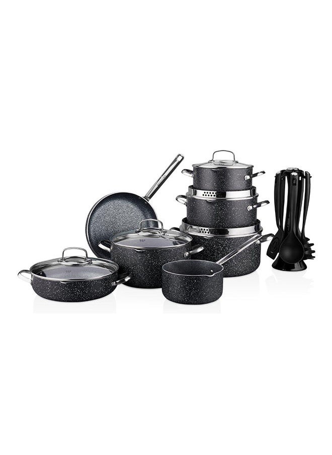Korkmaz - Korkmaz Galaksi 3Xl 18 Pcs Cookware Set | Granite Cookware Sets | Induction Base Cookware Pots And Pans Set - Image 1